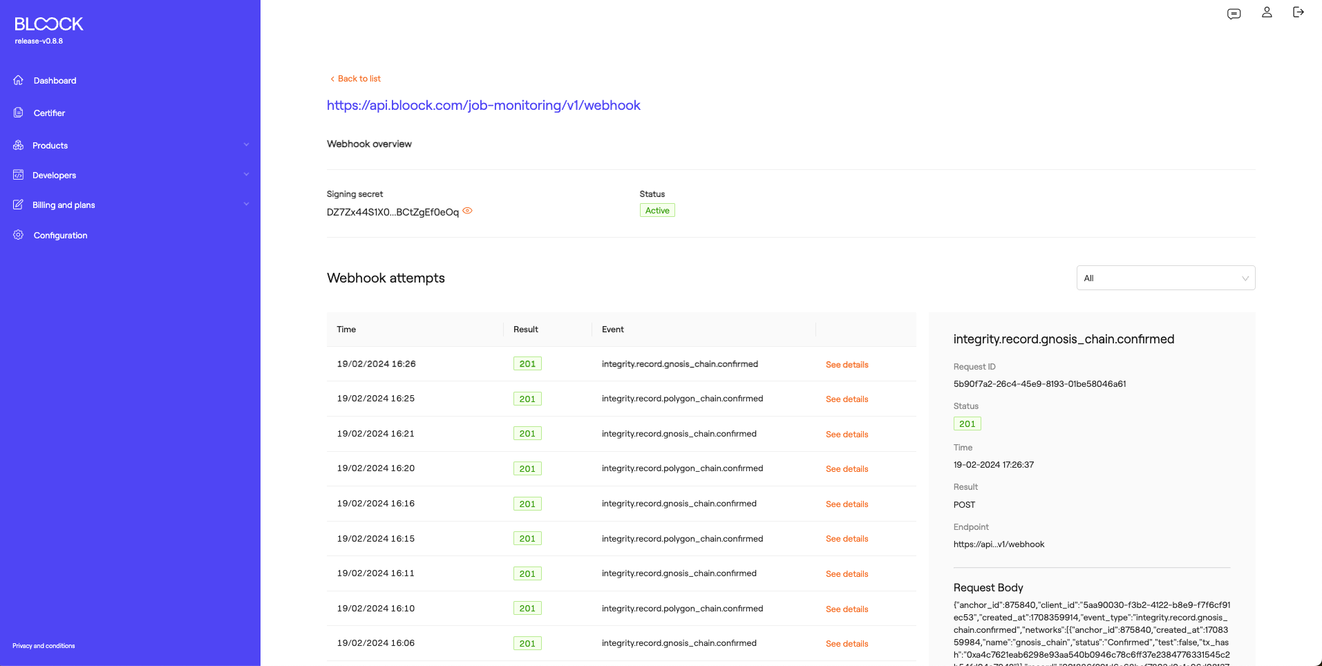 Webhook Details